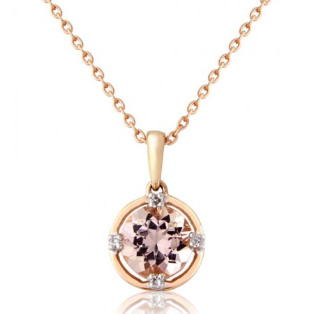 Rose Gold Morganite and Diamond Pendant, just about to arrive at Adorn Jewels Regent Arcade