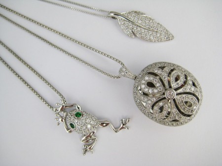adorn jewels, ellani, silver, cubic zirconia, necklace, pendant,