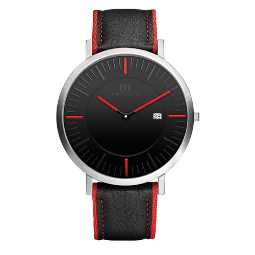 Danish-design-black-face-watch-red-stiched-leather-band--IQ24Q1041