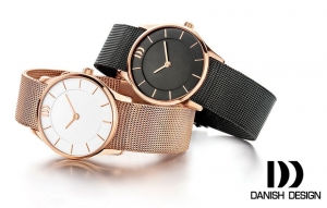 Danish-Design-Watches-Mesh-style-leather-strap,-adorn-Jewels-online-jewellery-jewels-rose-gold-black, Skagan Style