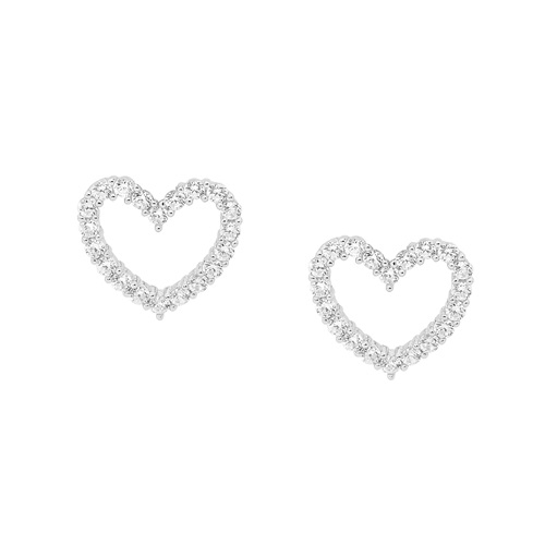Ellani collections Silver Cubic Zirconia Earrings E403 Adorn Jewels online Jewellery Jewelry Australia Adelaide heart