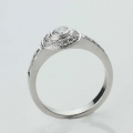 diamond set engagment ring Adorn Jewels millgrain Adelaide South Australia online jeweller halo set diamond